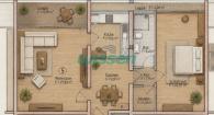 Grundriss - Großzügige 2-Zimmer Wohnung mit Rheinblick