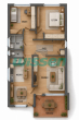 Grundriss - 3-Zimmer Wohnung mit schöner Loggia und Potential – Mit Einbauküche & TG-Stellplatz!